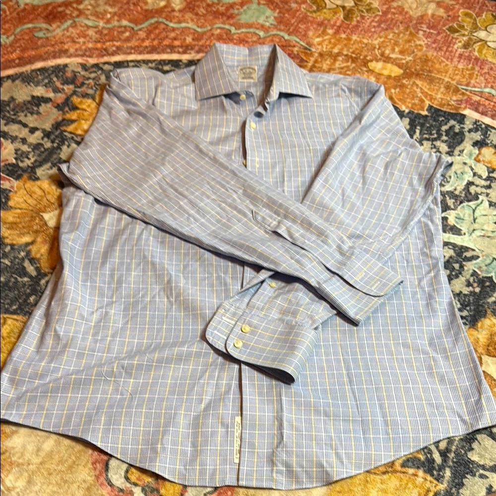 Brooks Brothers Blue and Yellow Casual Shirt